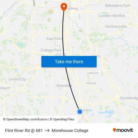Flint River Rd @ 681 to Morehouse College map