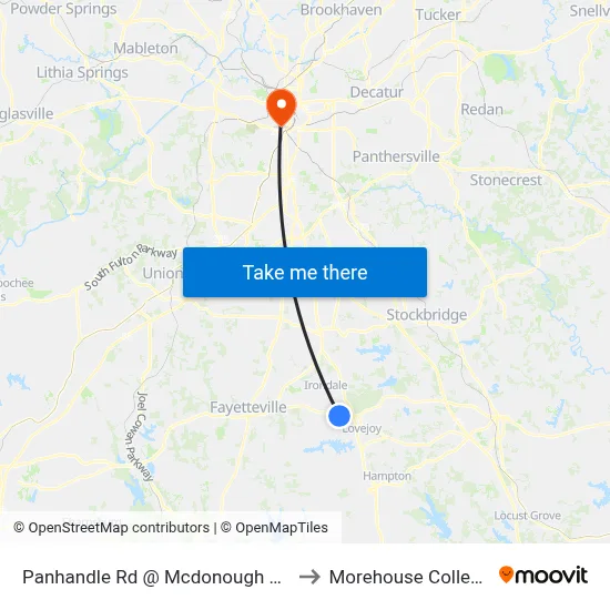 Panhandle Rd @ Mcdonough Rd to Morehouse College map