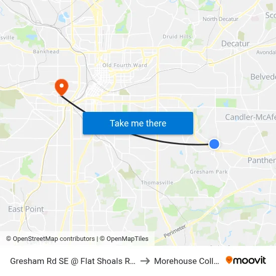 Gresham Rd SE @ Flat Shoals Rd SE to Morehouse College map