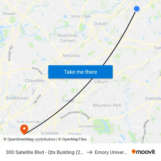 300 Satellite Blvd - Qts Building (2nd E to Emory University map