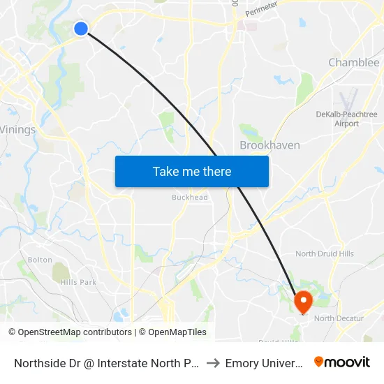 Northside Dr @ Interstate North Pkwy to Emory University map