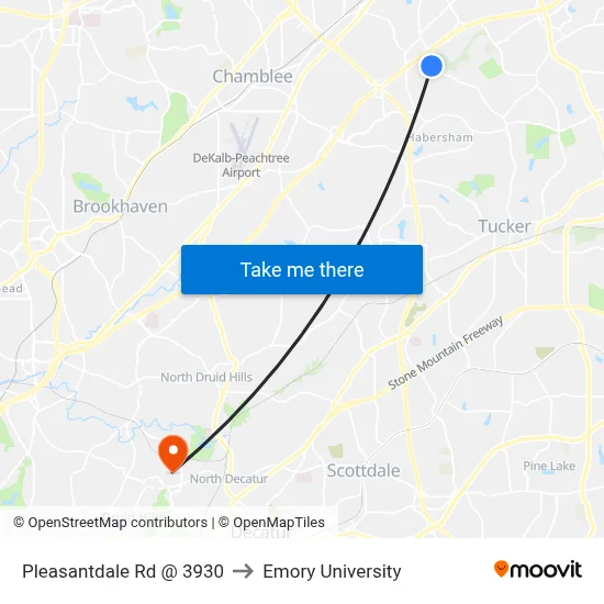 Pleasantdale Rd @ 3930 to Emory University map