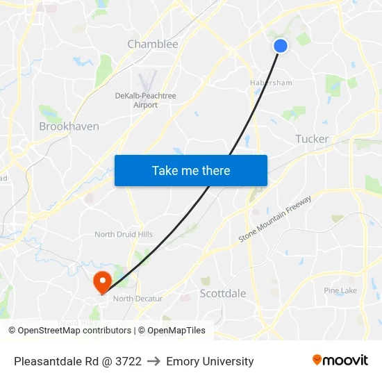 Pleasantdale Rd @ 3722 to Emory University map