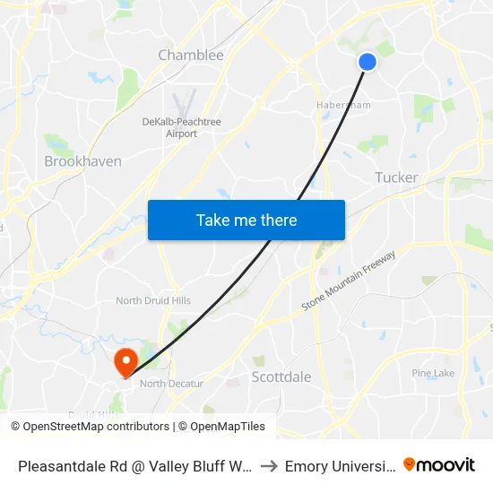 Pleasantdale Rd @ Valley Bluff Way to Emory University map
