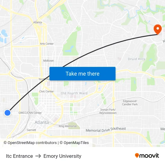 Itc Entrance to Emory University map