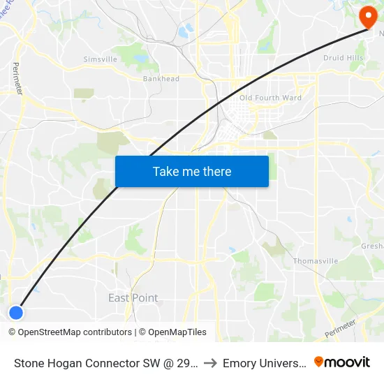 Stone Hogan Connector SW @ 2950 to Emory University map