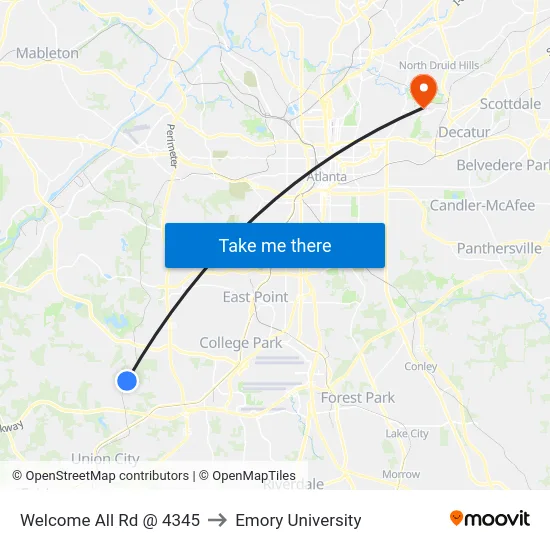 Welcome All Rd @ 4345 to Emory University map