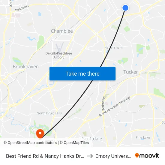 Best Friend Rd & Nancy Hanks Dr Ib to Emory University map