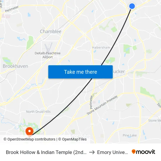 Brook Hollow & Indian Temple (2nd Entran to Emory University map