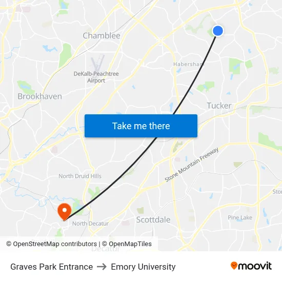 Graves Park Entrance to Emory University map