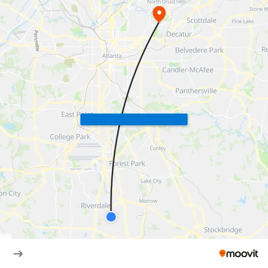 Valley Hill Rd SW @ 100 to Emory University map