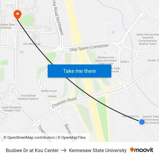Busbee Dr at Ksu Center to Kennesaw State University map