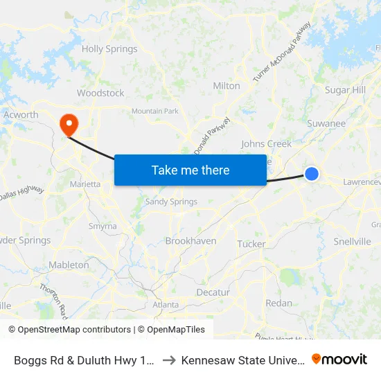Boggs Rd & Duluth Hwy 120 Ib to Kennesaw State University map