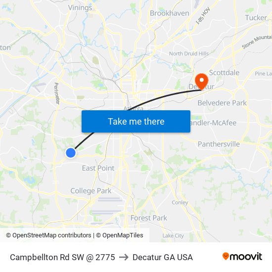 Campbellton Rd SW @ 2775 to Decatur GA USA map