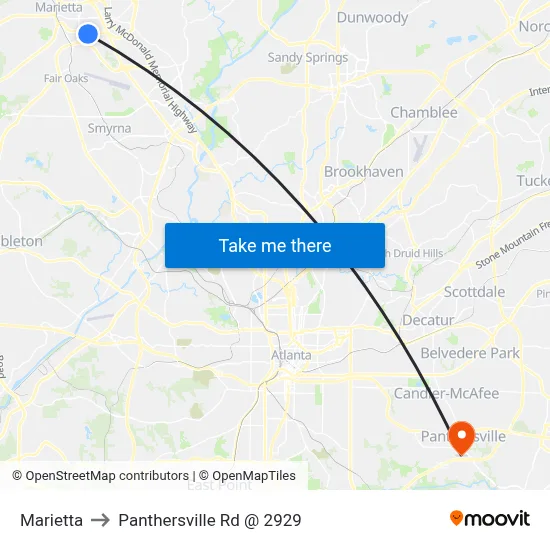 Marietta to Panthersville Rd @ 2929 map