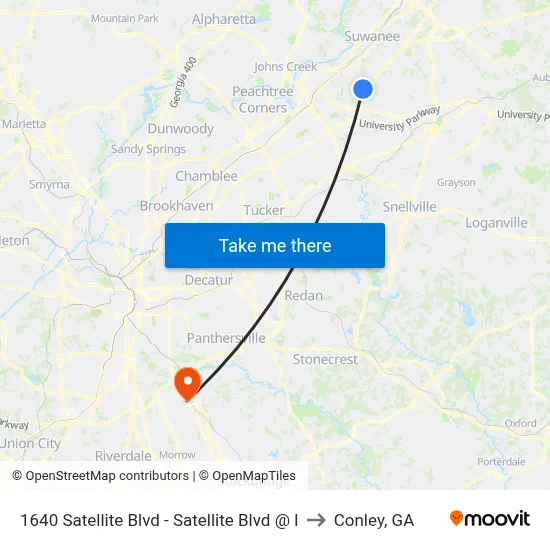 1640 Satellite Blvd - Satellite Blvd @ I to Conley, GA map