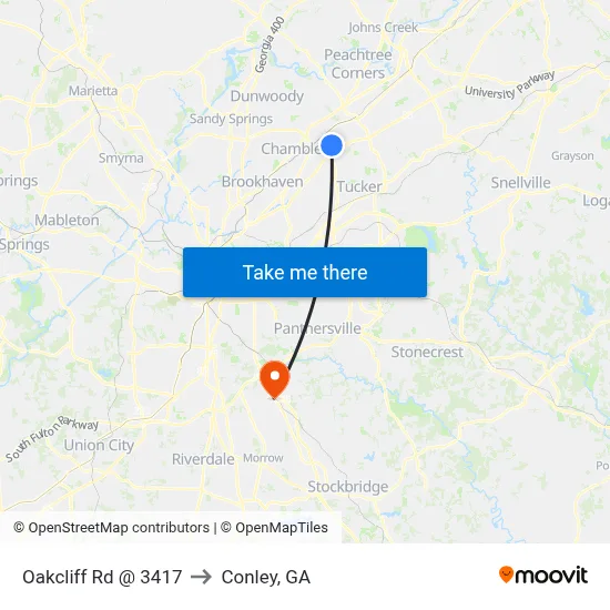 Oakcliff Rd @ 3417 to Conley, GA map