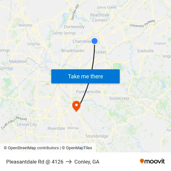 Pleasantdale Rd @ 4126 to Conley, GA map