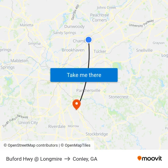Buford Hwy @ Longmire to Conley, GA map
