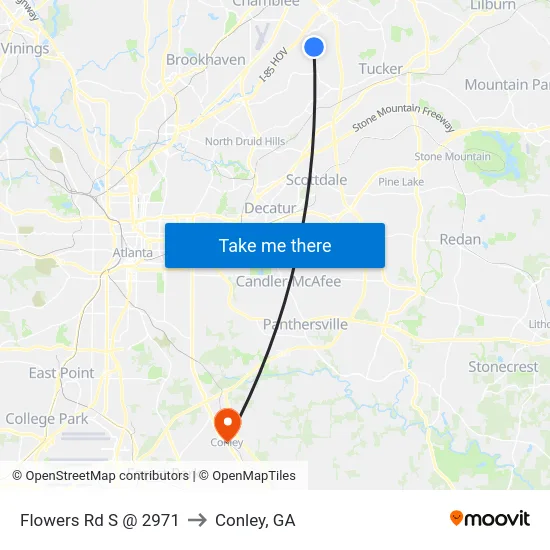 Flowers Rd S @ 2971 to Conley, GA map