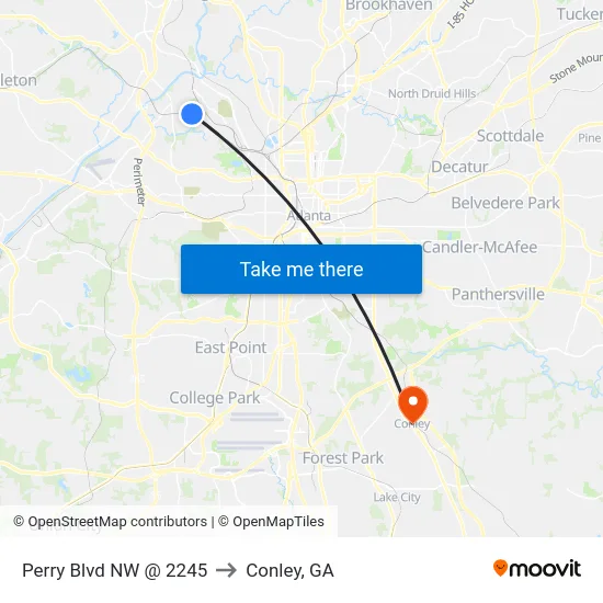 Perry Blvd NW @ 2245 to Conley, GA map