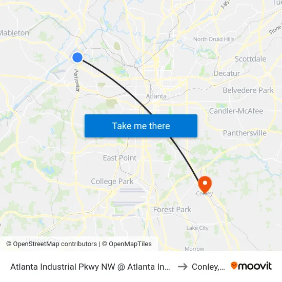 Atlanta Industrial Pkwy NW @ Atlanta Industrial Dr to Conley, GA map