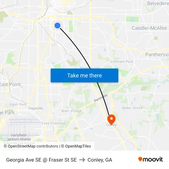 Georgia Ave SE @ Fraser St SE to Conley, GA map