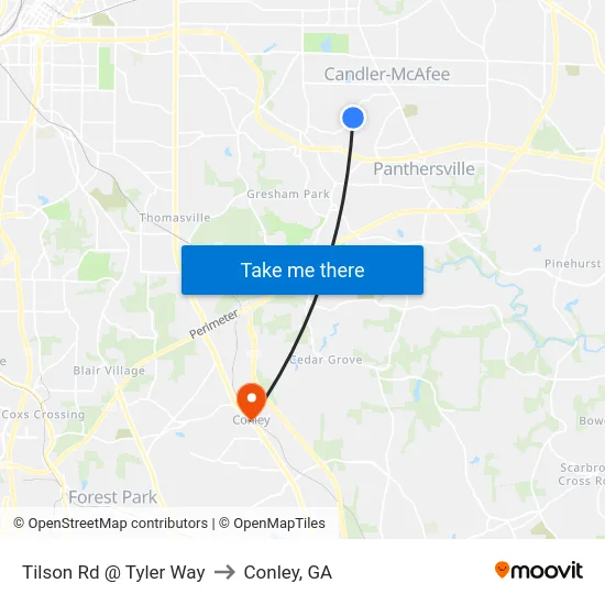 Tilson Rd @ Tyler Way to Conley, GA map