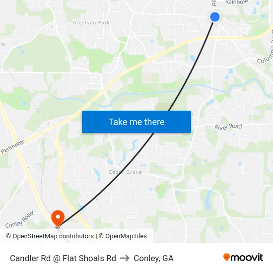 Candler Rd @ Flat Shoals Rd to Conley, GA map