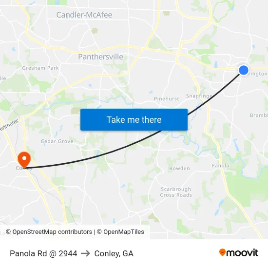 Panola Rd @ 2944 to Conley, GA map