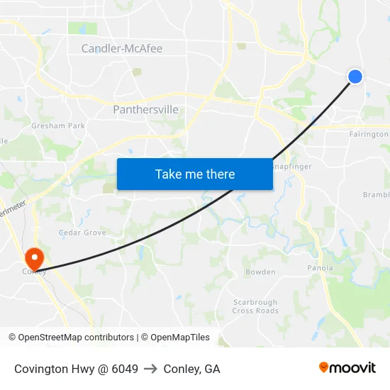 Covington Hwy @ 6049 to Conley, GA map
