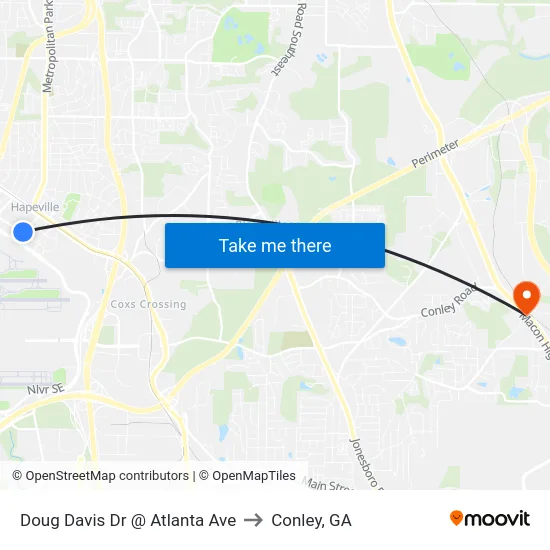 Doug Davis Dr @ Atlanta Ave to Conley, GA map