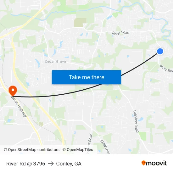 River Rd @ 3796 to Conley, GA map