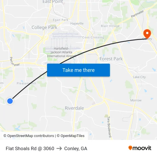 Flat Shoals Rd @ 3060 to Conley, GA map