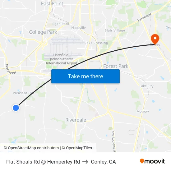 Flat Shoals Rd @ Hemperley Rd to Conley, GA map
