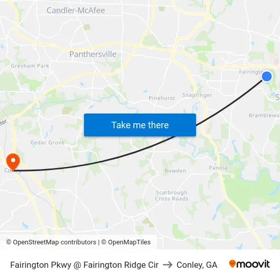 Fairington Pkwy @ Fairington Ridge Cir to Conley, GA map