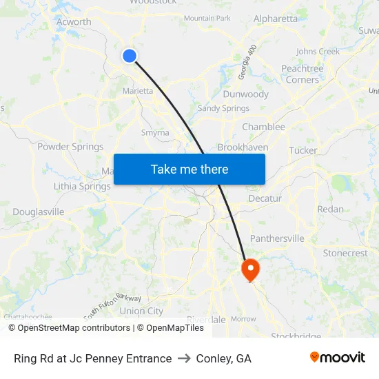 Ring Rd at Jc Penney Entrance to Conley, GA map