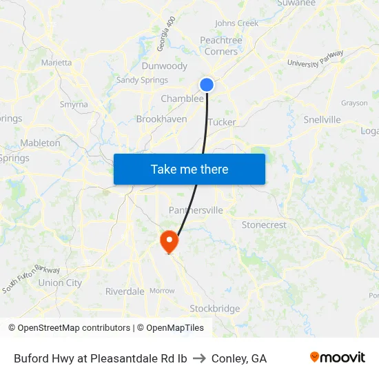 Buford Hwy at Pleasantdale Rd Ib to Conley, GA map