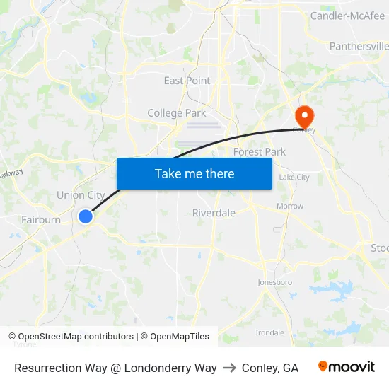Resurrection Way @ Londonderry Way to Conley, GA map