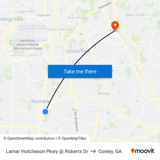 Lamar Hutcheson Pkwy @ Roberts Dr to Conley, GA map