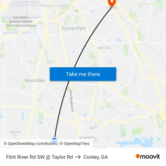 Flint River Rd SW @ Taylor Rd to Conley, GA map