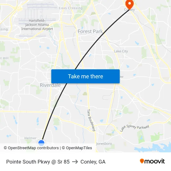 Pointe South Pkwy @ Sr 85 to Conley, GA map