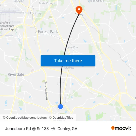 Jonesboro Rd @ Sr 138 to Conley, GA map