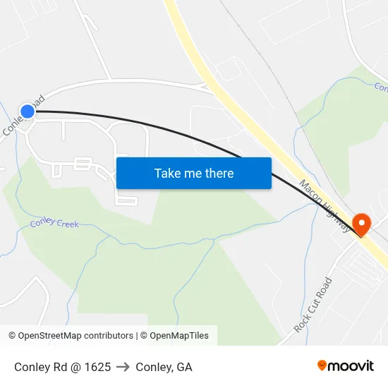 Conley Rd @ 1625 to Conley, GA map