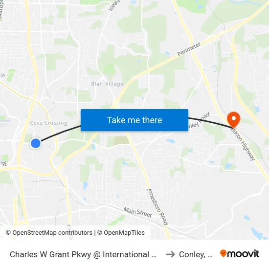 Charles W Grant Pkwy @ International Pkwy to Conley, GA map