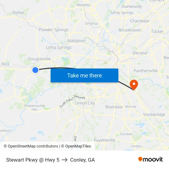 Stewart Pkwy @ Hwy 5 to Conley, GA map