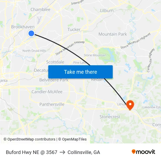 Buford Hwy NE @ 3567 to Collinsville, GA map