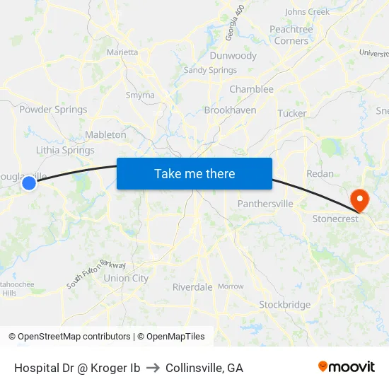Hospital Dr @ Kroger Ib to Collinsville, GA map