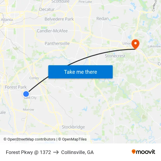 Forest Pkwy @ 1372 to Collinsville, GA map
