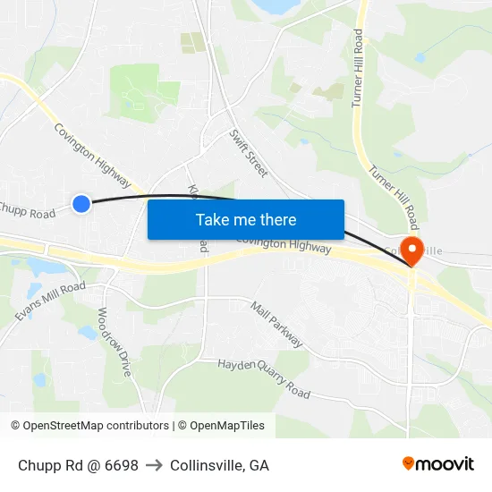Chupp Rd @ 6698 to Collinsville, GA map